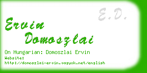 ervin domoszlai business card